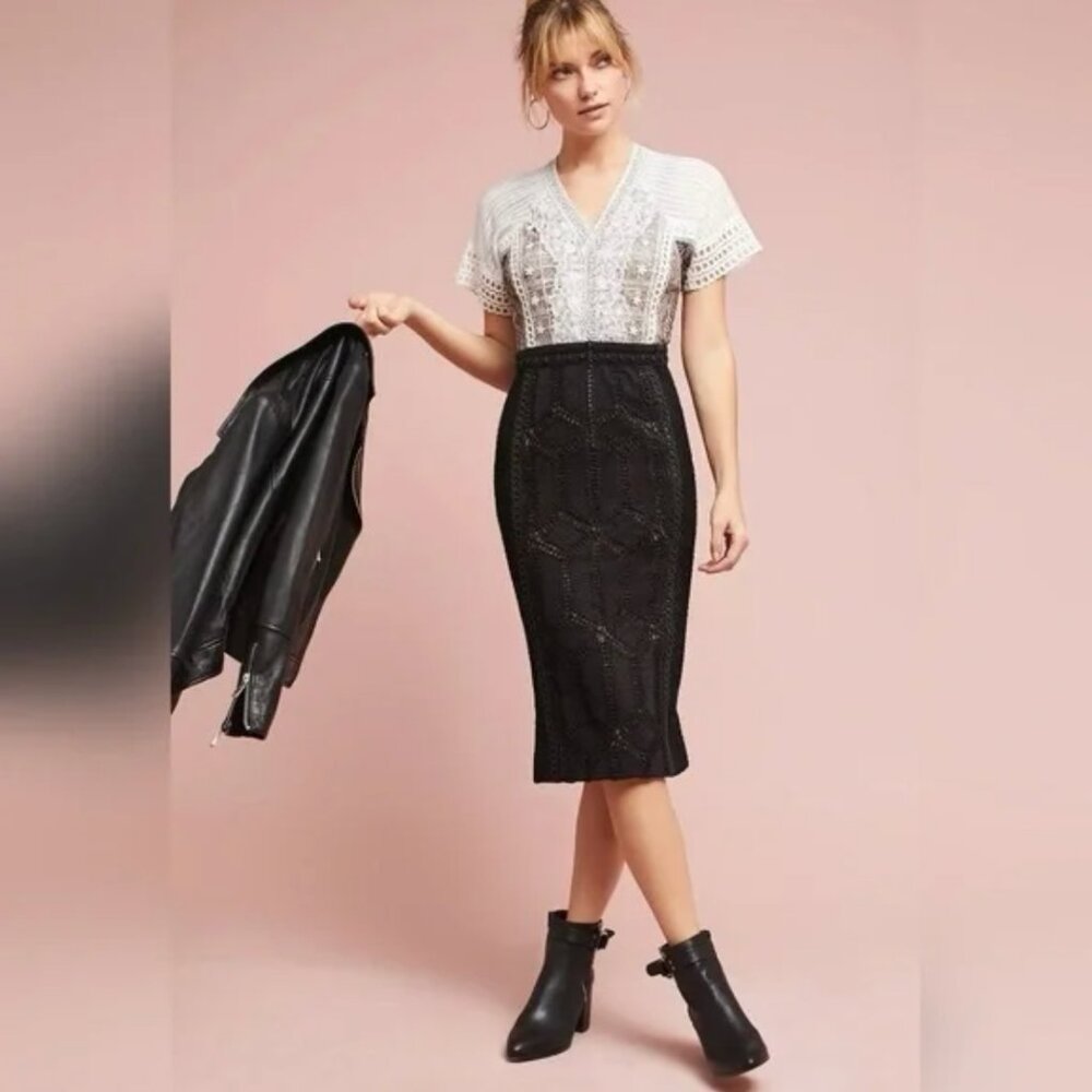 Byron Lars Ruth Column Black Midi Dress – Size 6